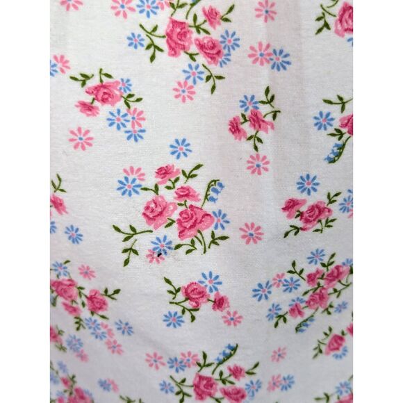 VINTAGE SEARS Floral Flannel Nightgown Cottage Cozy Soft Buttons Size Small - Picture 2 of 6